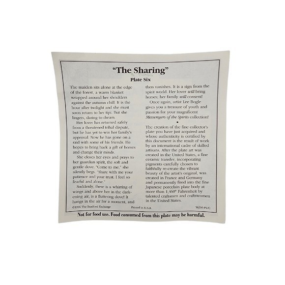 The Sharing Plate Messengers of the Spirit #6 Lee Bogle Bradford Exchange‎ - Picture 10 of 11